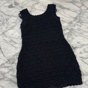 Art Class Black Crocheted Kids Dress